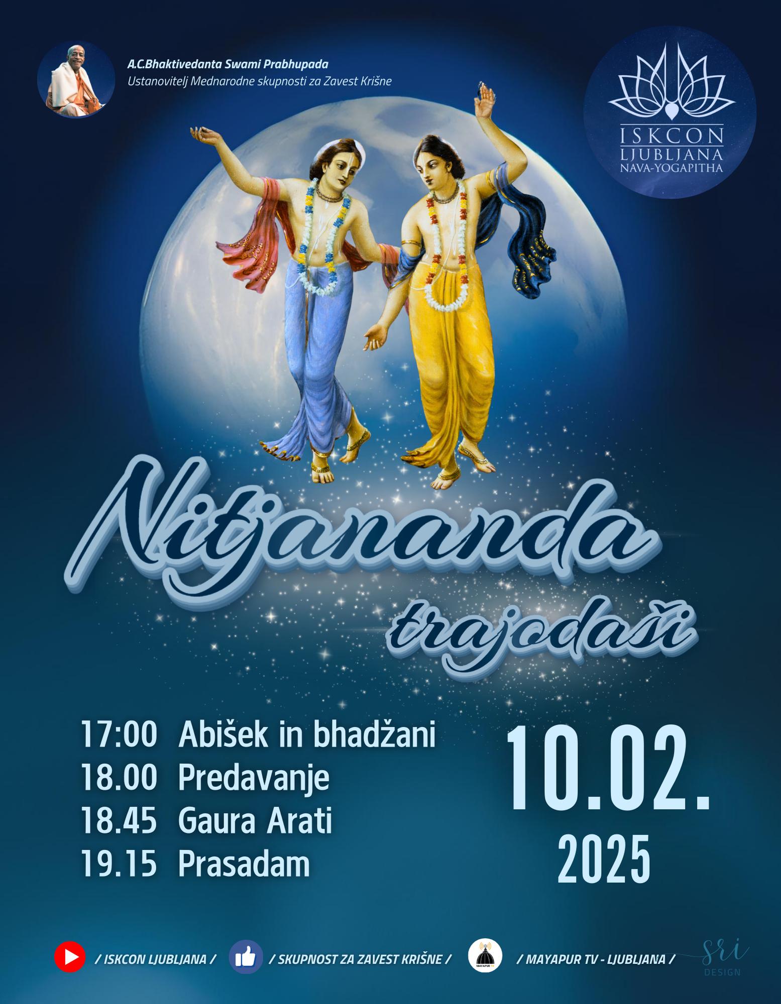 festival ob pojavitvi Nityanande prabhuja v Ljubljani